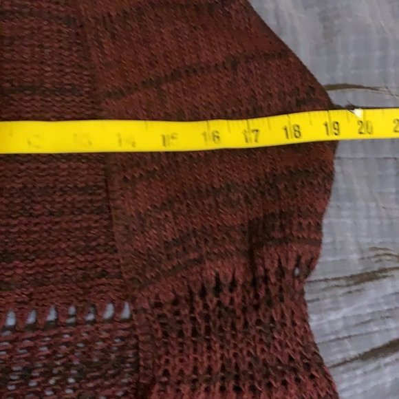 RUE21 Medium Long Open Front Cardigan Vest Burgundy & Black - Picture 10 of 13